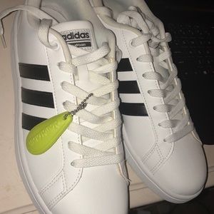 White and Black Adidas Tennis Shoes
